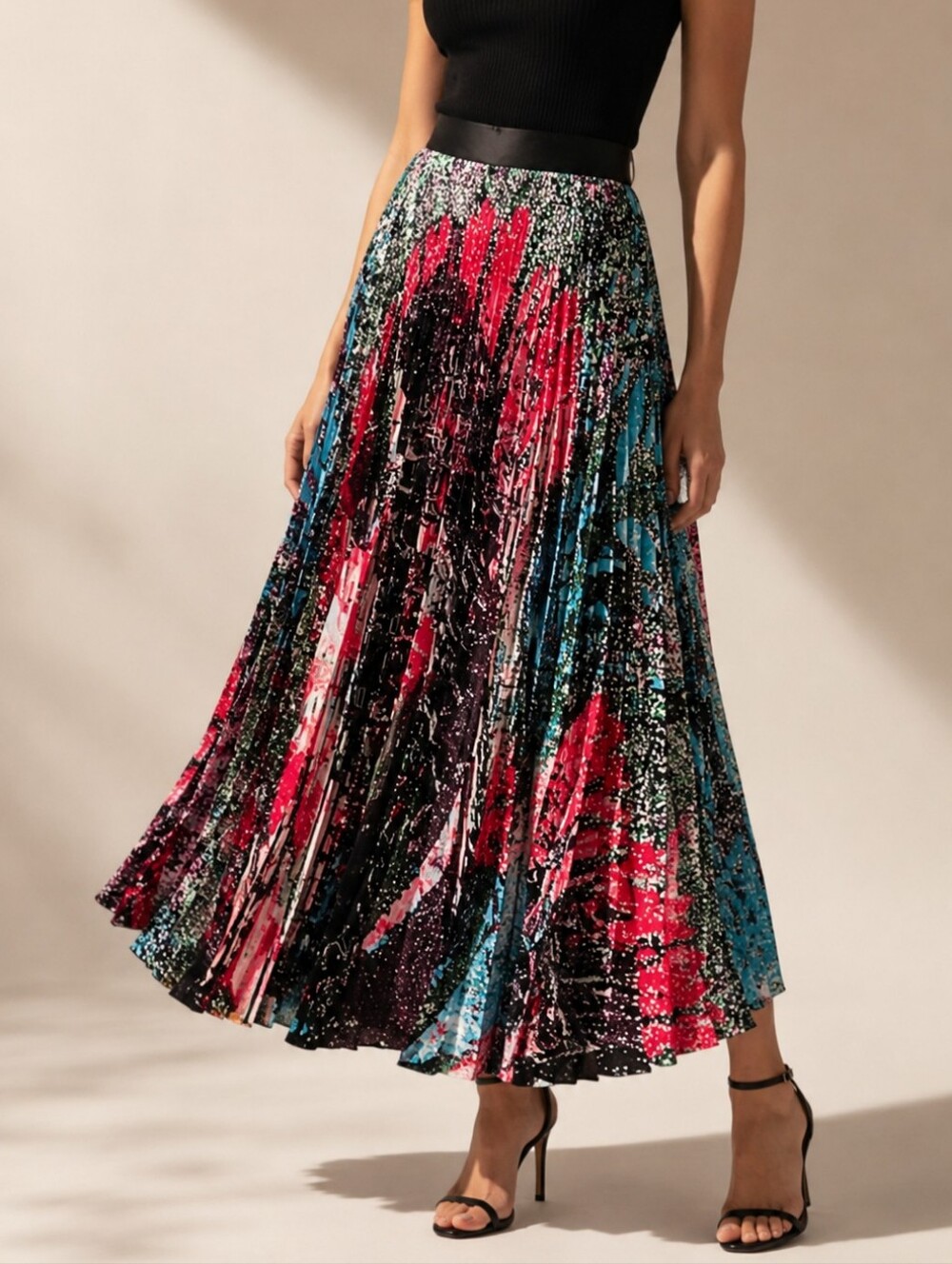 Christopher Kane “Mindscape” Pleated Midi Skirt – Size 6, Mutlicolor, NWT